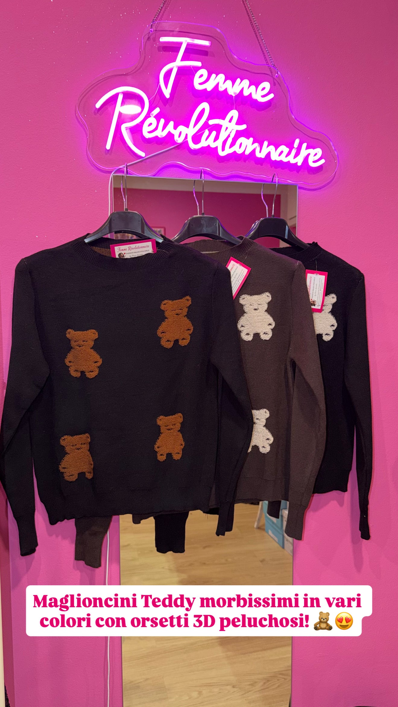 Maglione Orsacchiotti 3D in vari colori