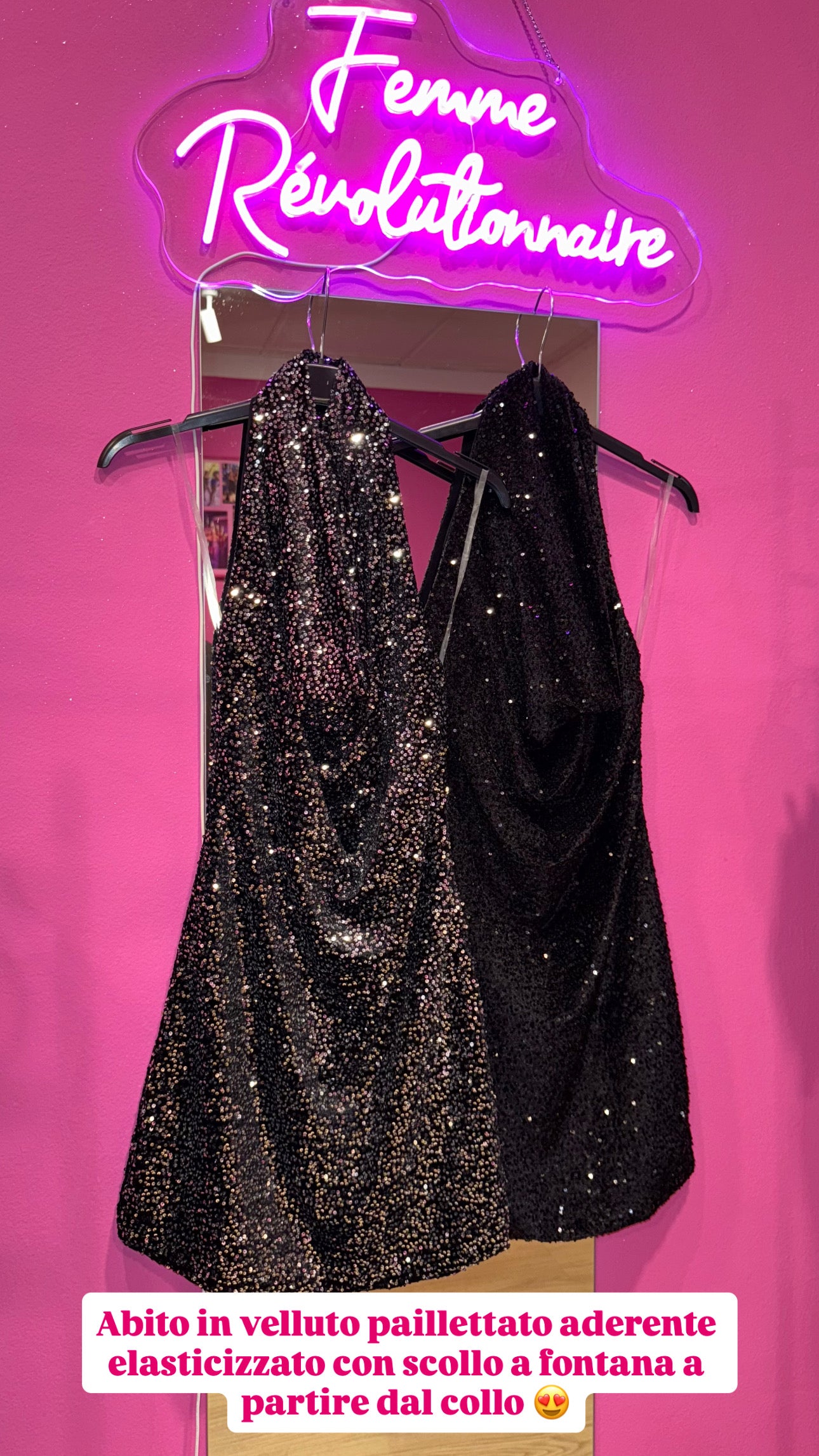 Abito Scollo Americano Paillettes in vari colori