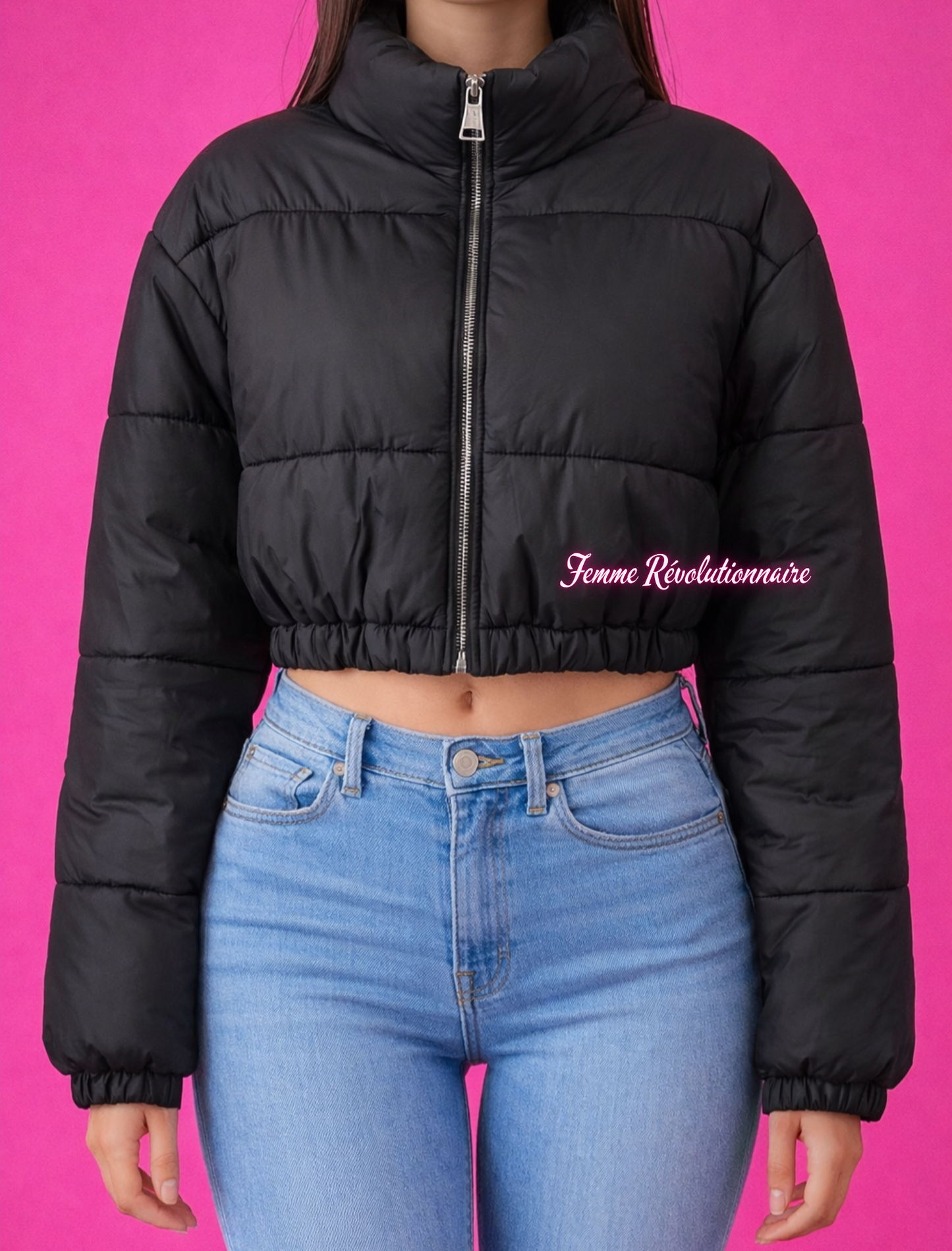Bomber Crop Black Leggero