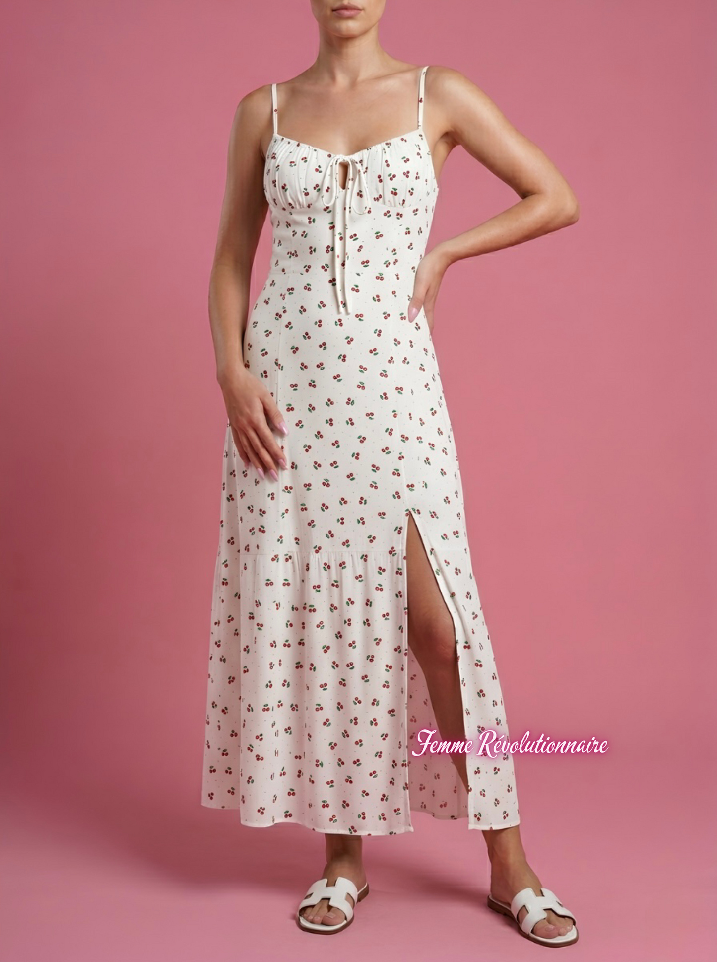 Abito Cherry Pop White
