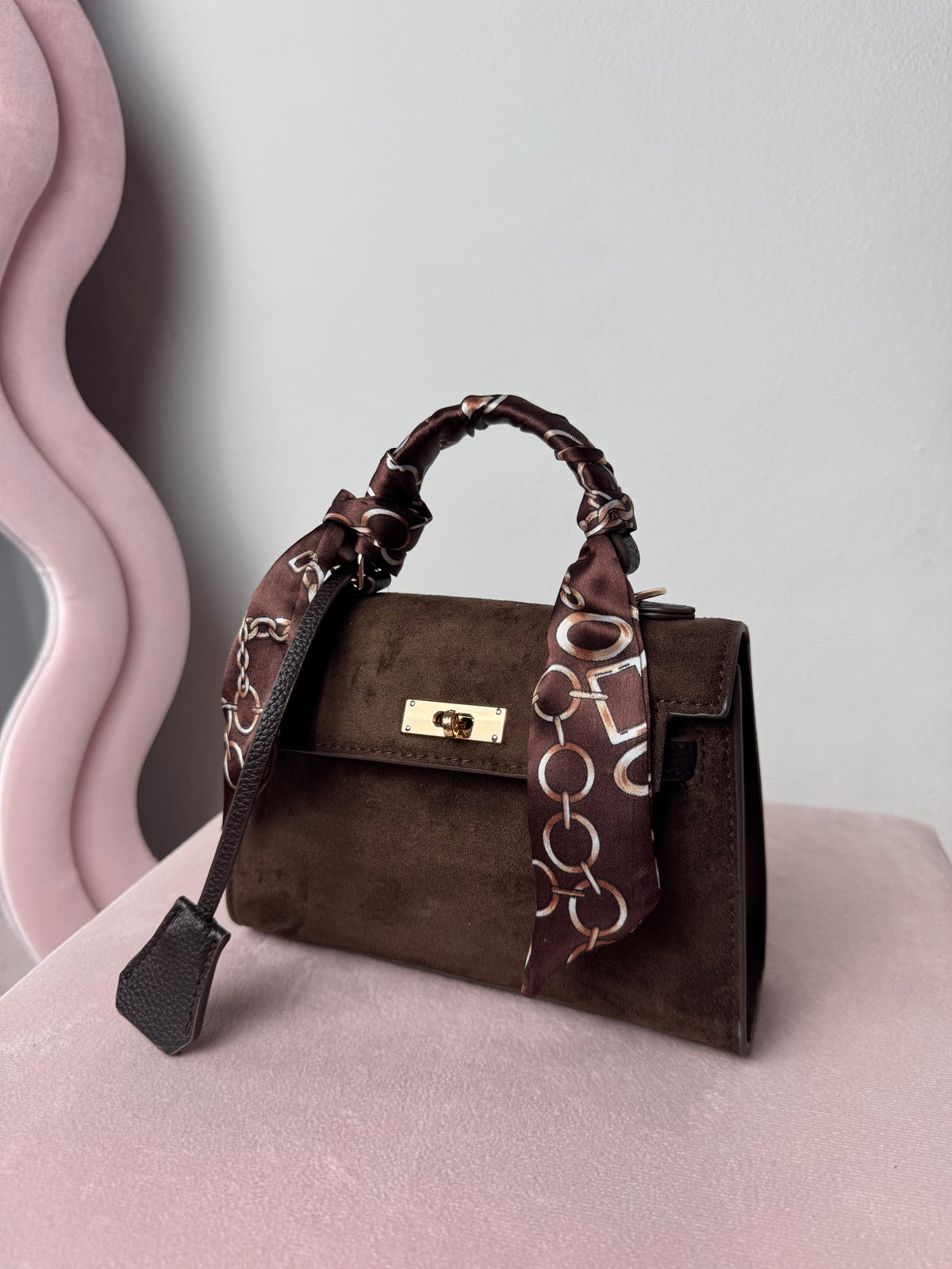 Borsa Kelly Suede Dark Brown