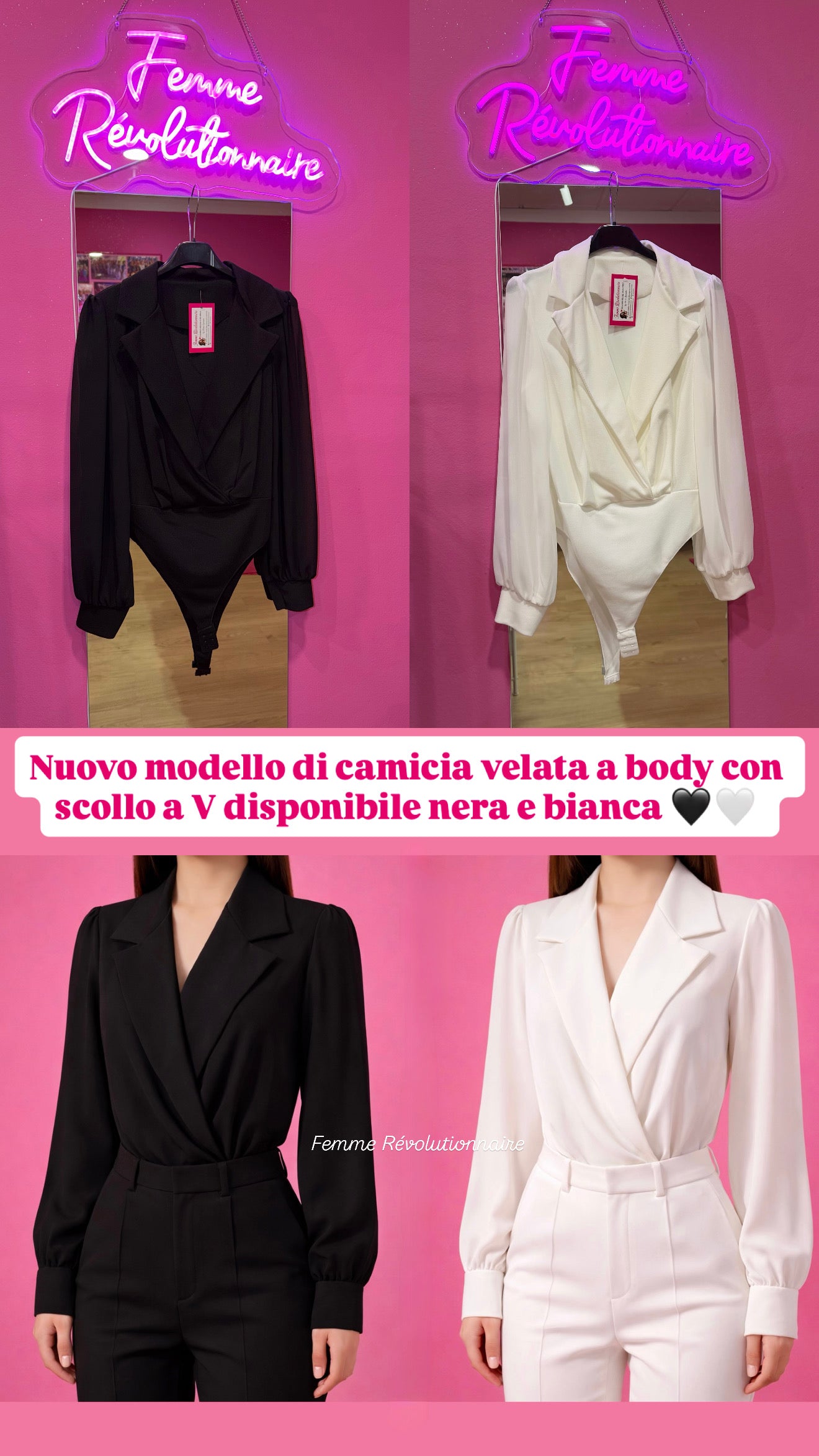 Camicia a body Camelia in vari colori
