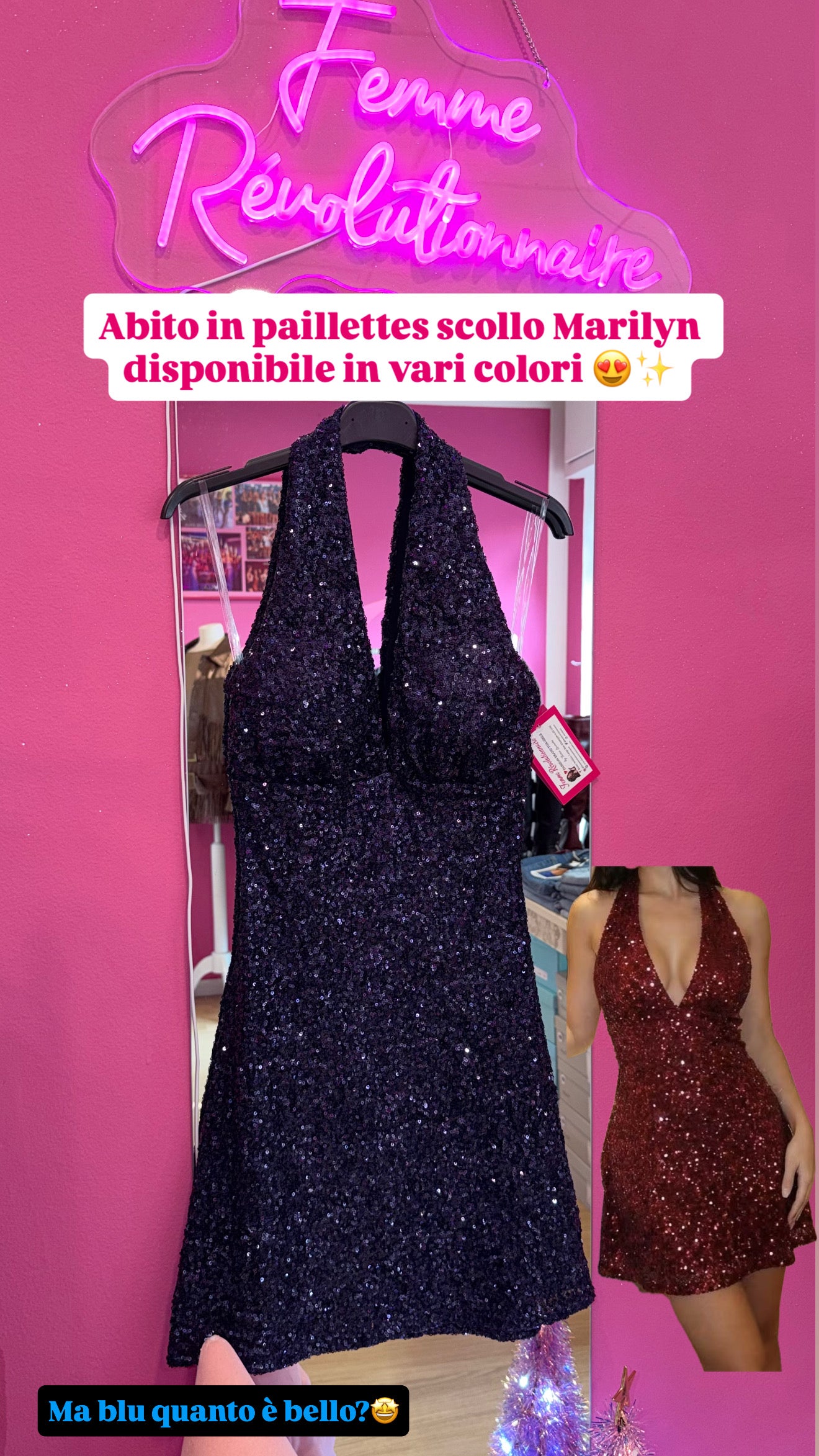 Abito Marilyn Paillettes in vari colori