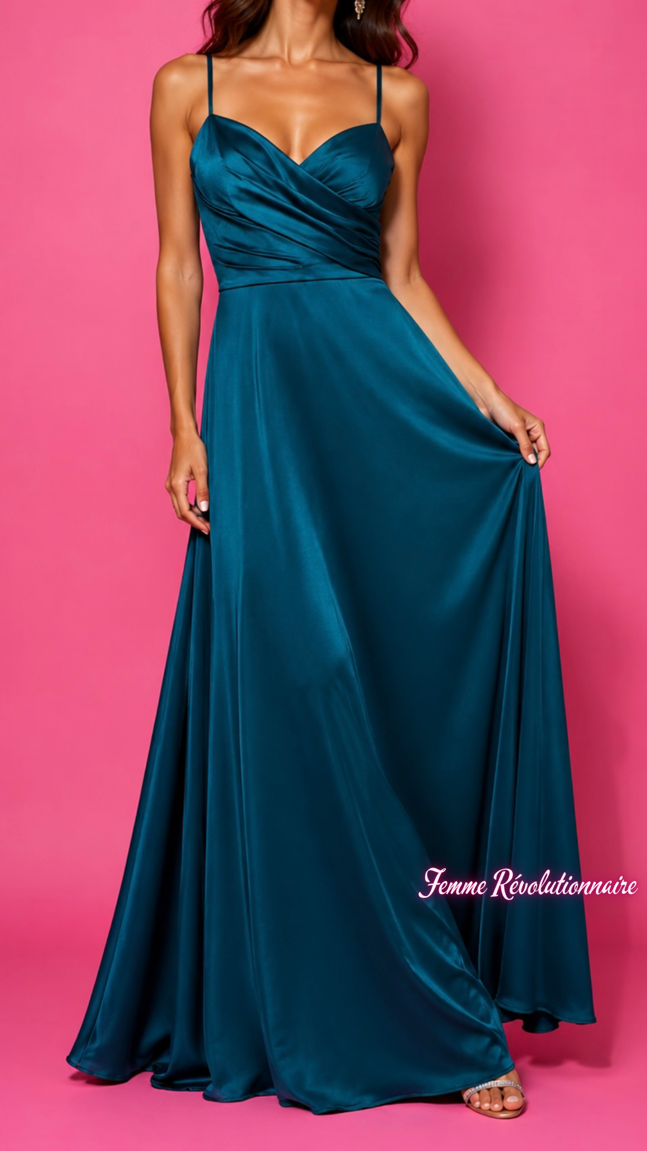 Abito Silk Petrol Green