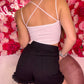 Shorts Jade sfrangiato nero