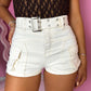 Shorts Jeans Pocket White