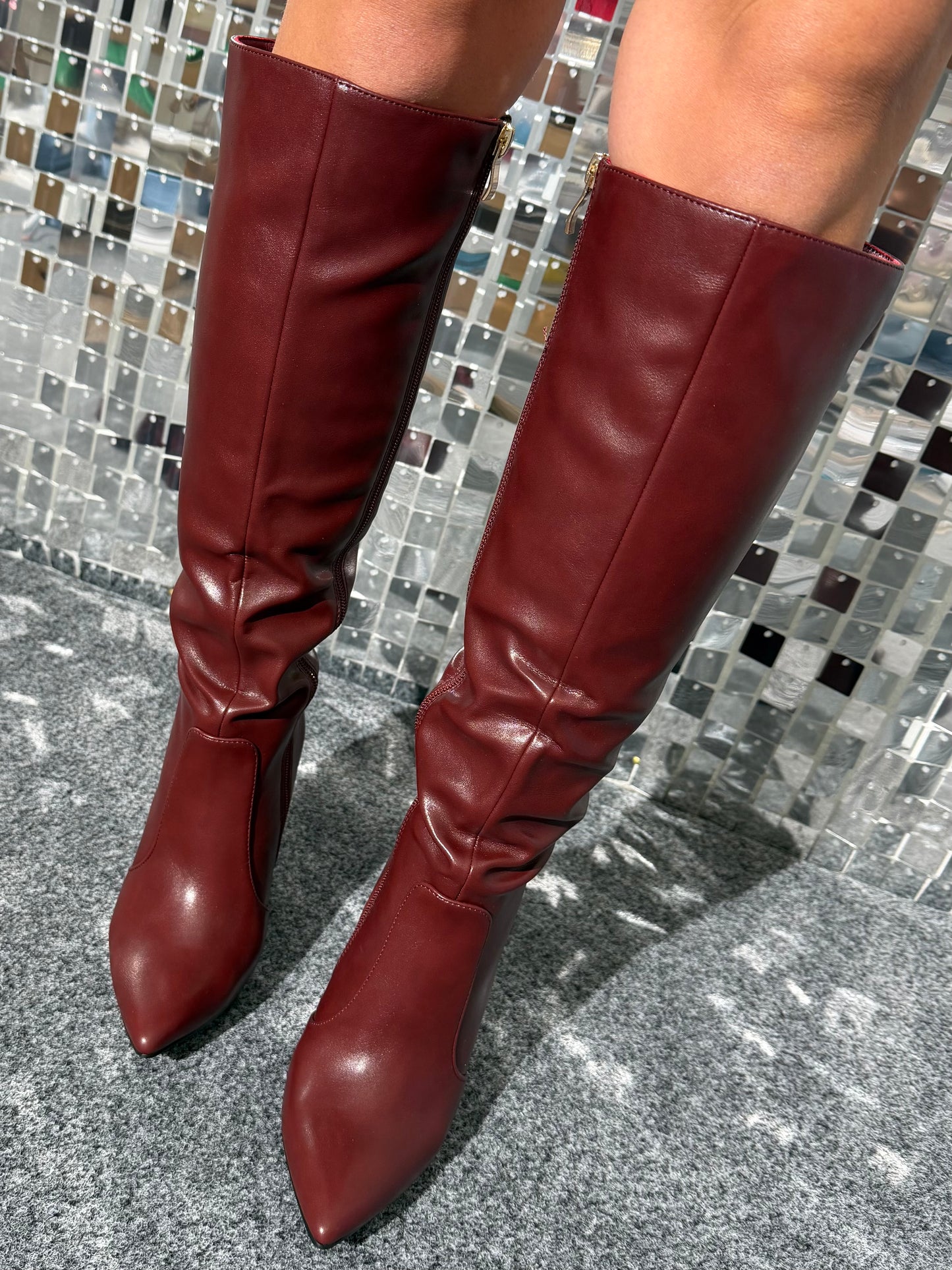 Stivali Daisy ecopelle bordeaux