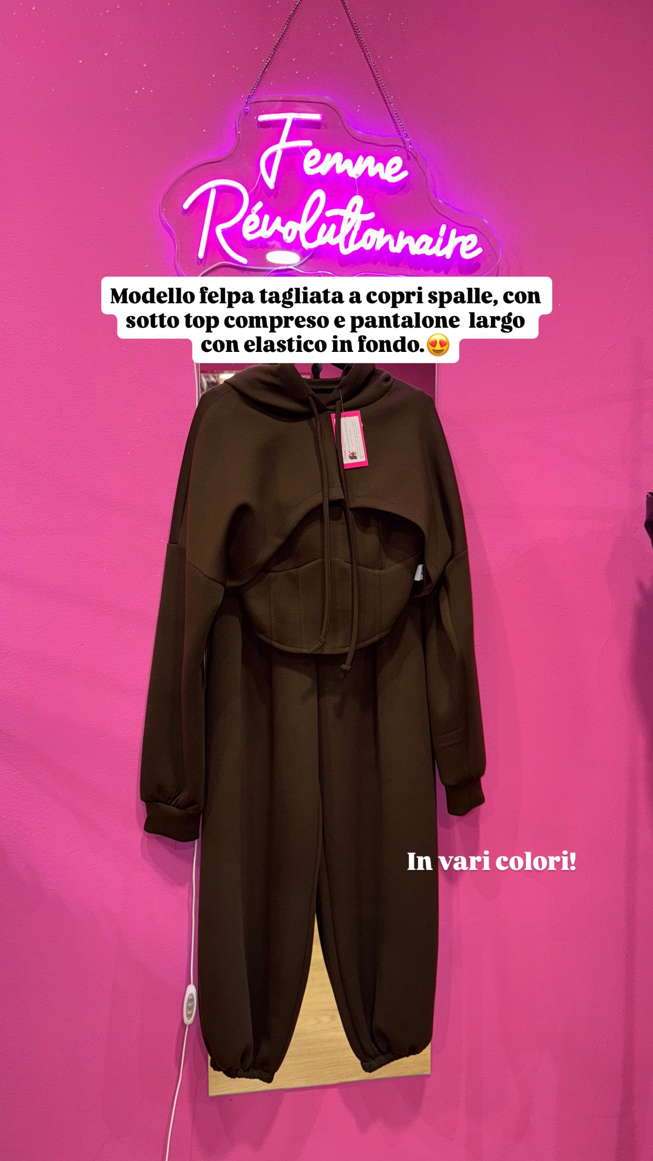 Tuta con top marrone