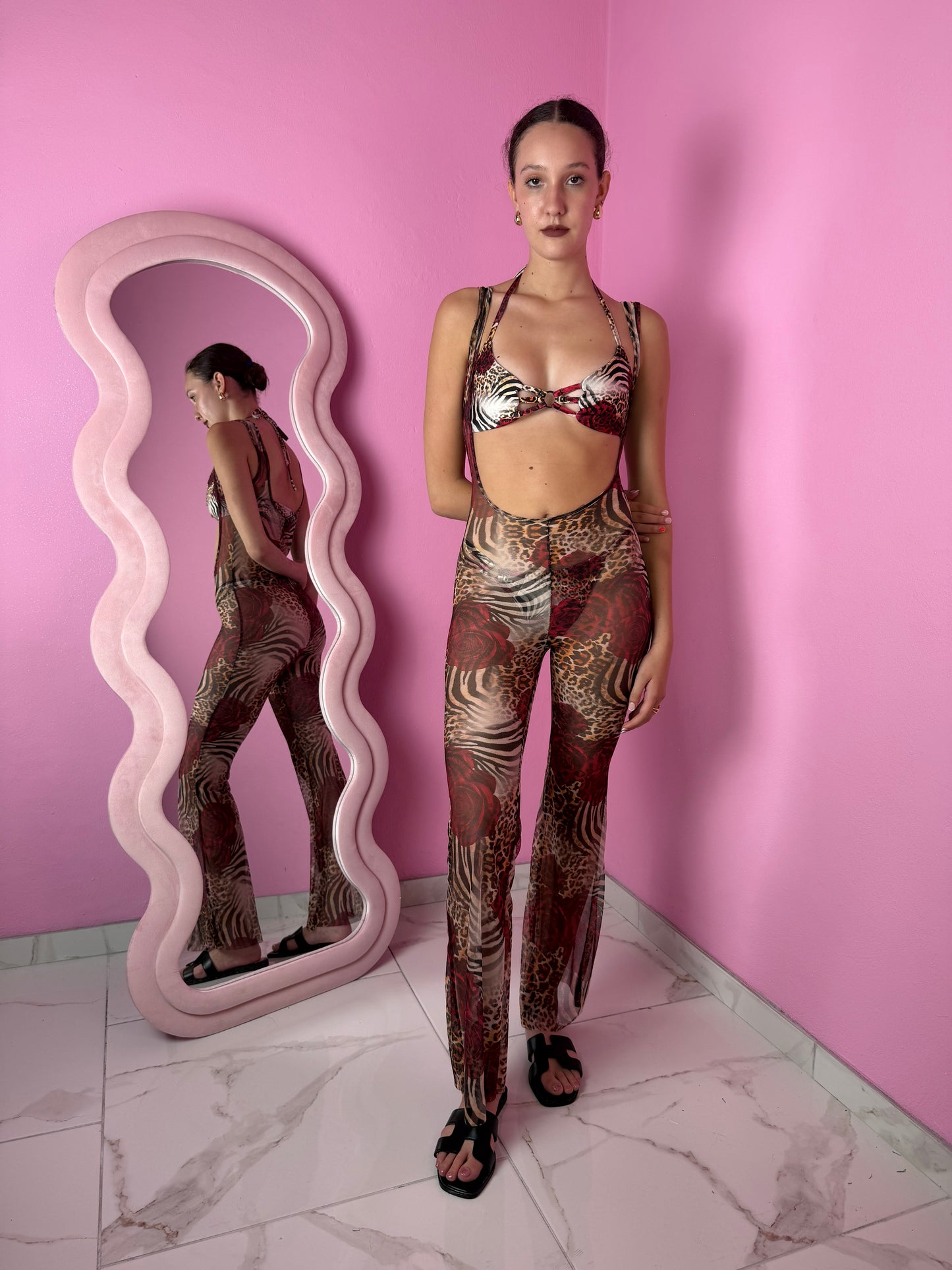 Bikini Nairobi Animalier Rose (costume+pareo)
