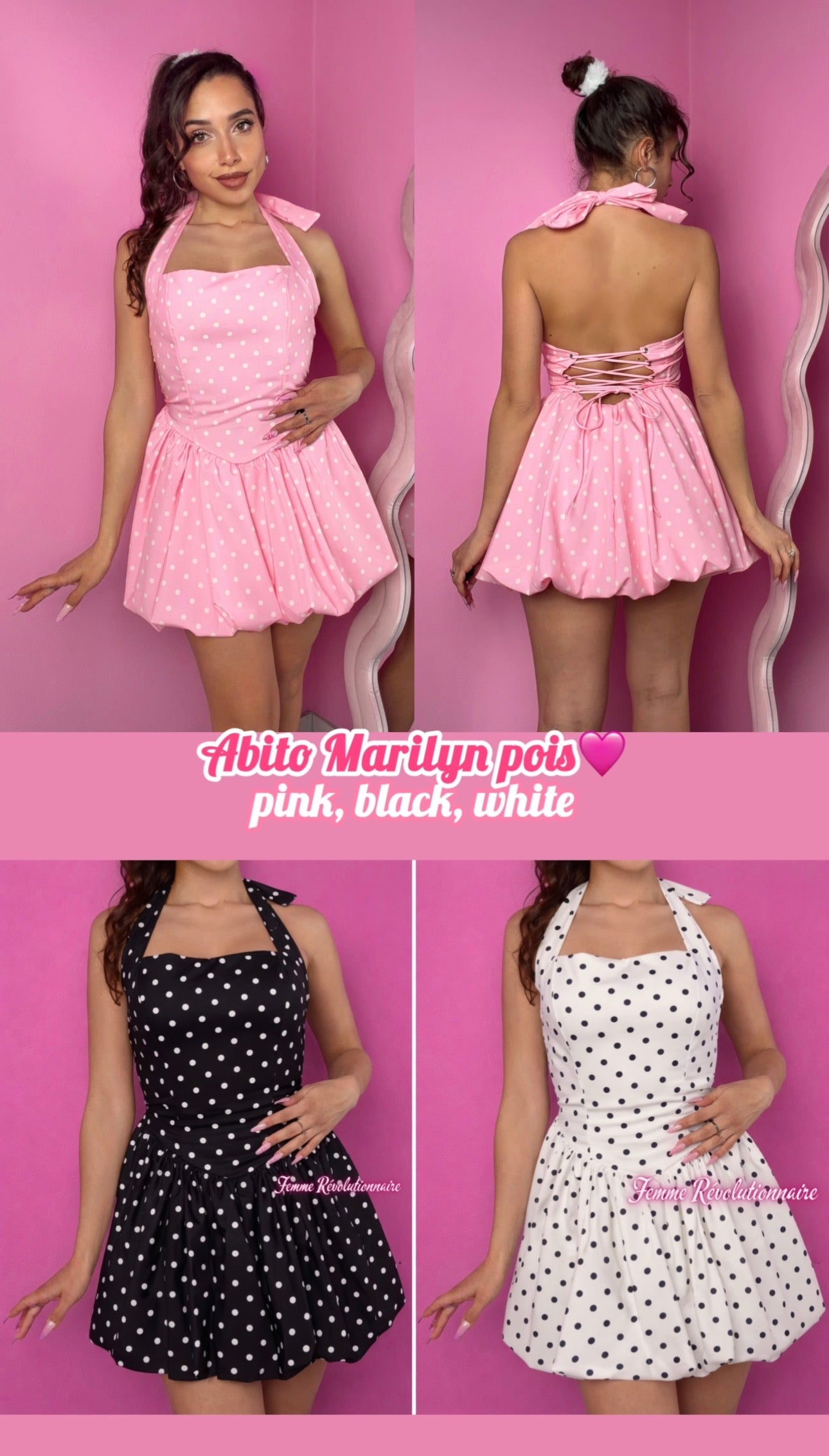 Abito Marilyn Pois Black