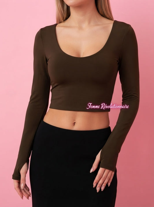 Maglia corta con buco pollice in vari colori