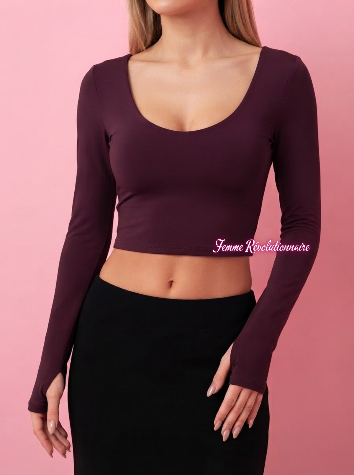 Maglia corta con buco pollice in vari colori