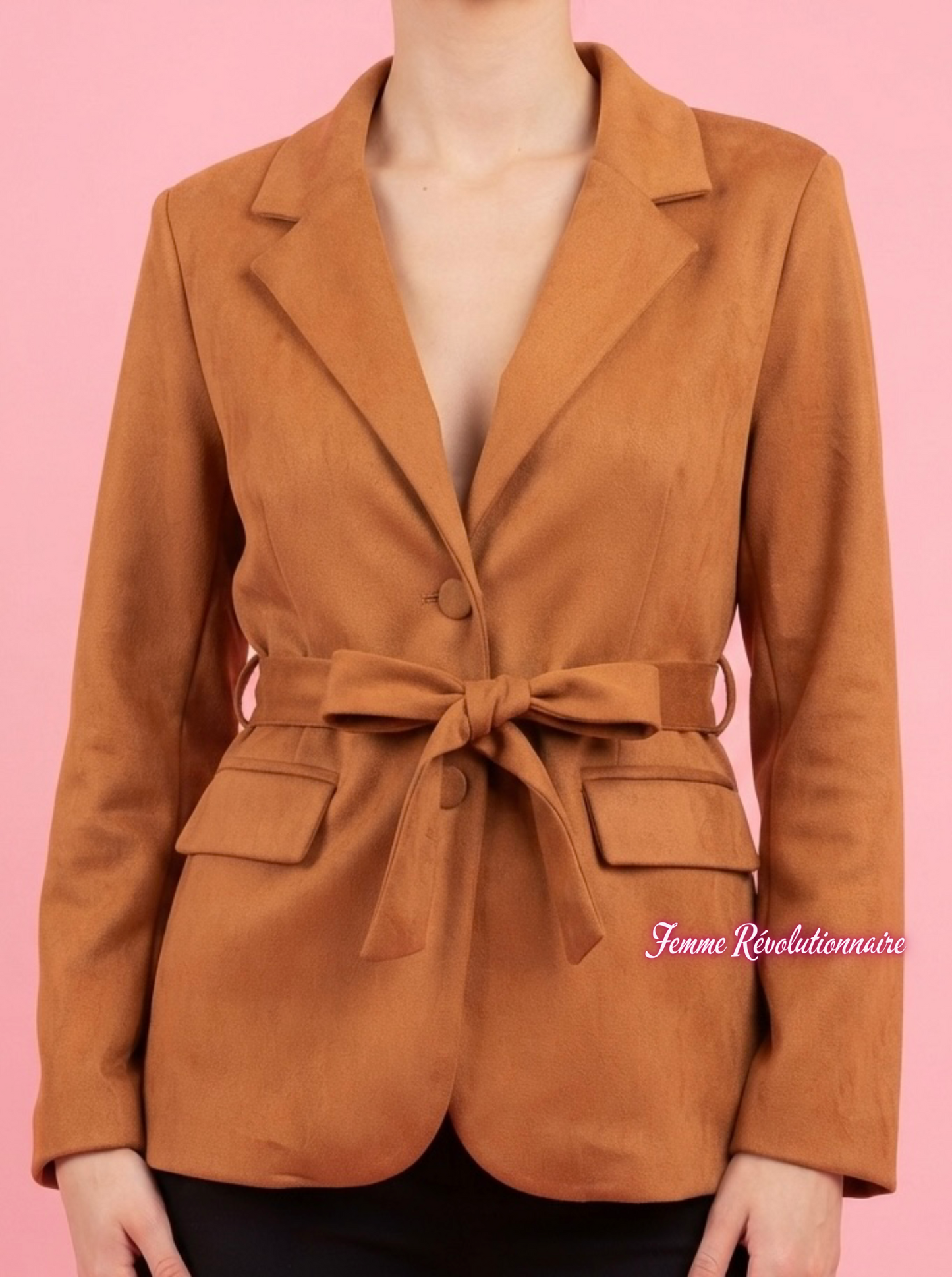 Blazer Scamosciato con fascia in vari colori