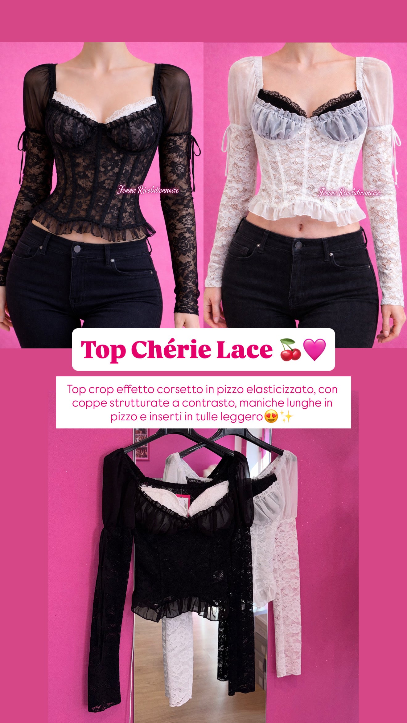 Top Chérie Lace Black