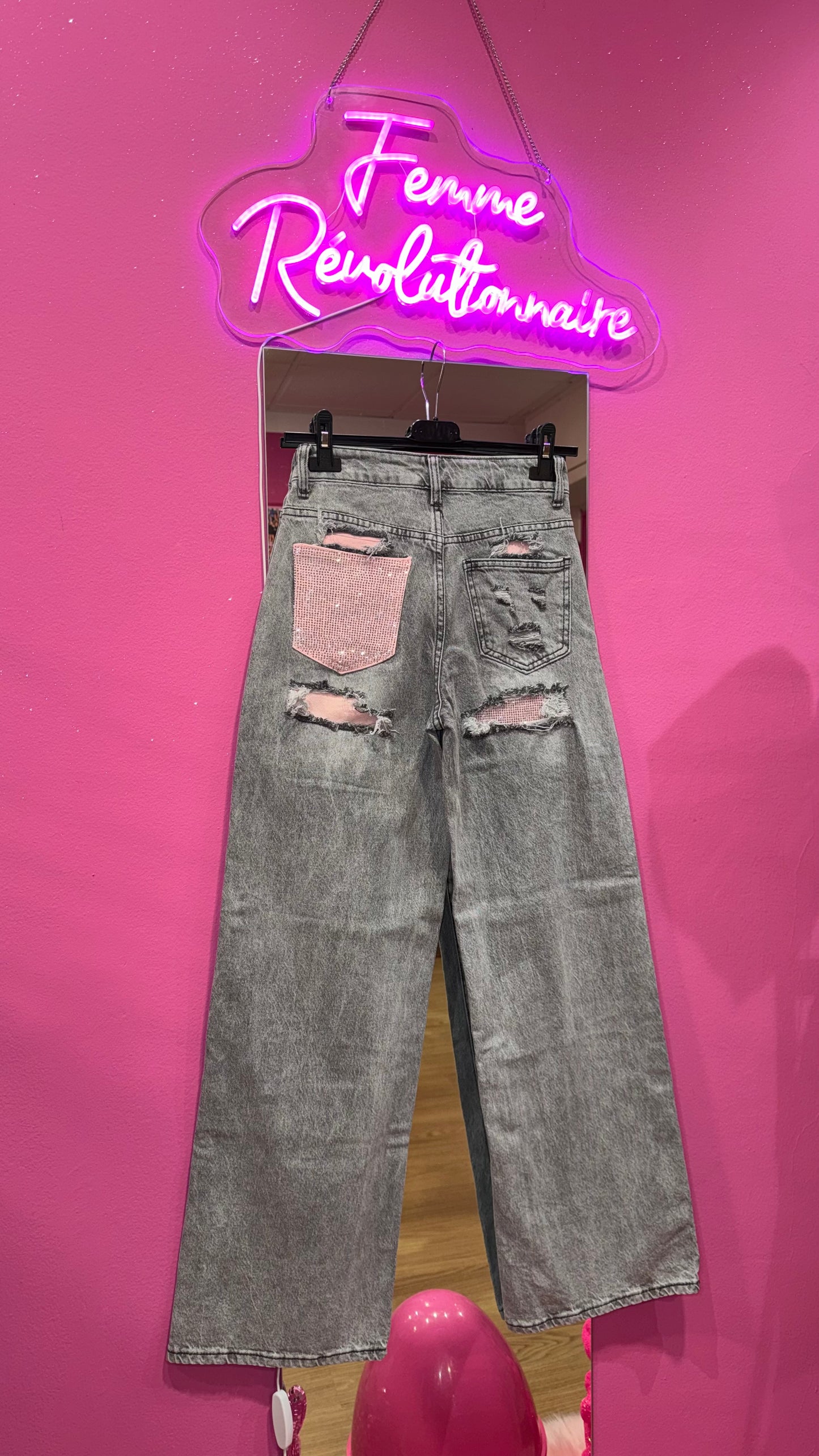 Jeans Diamond Pocket Pink