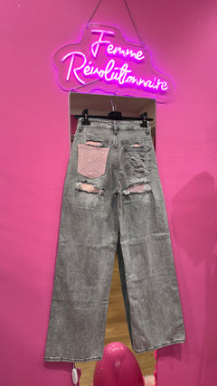 Jeans Diamond Pocket Pink