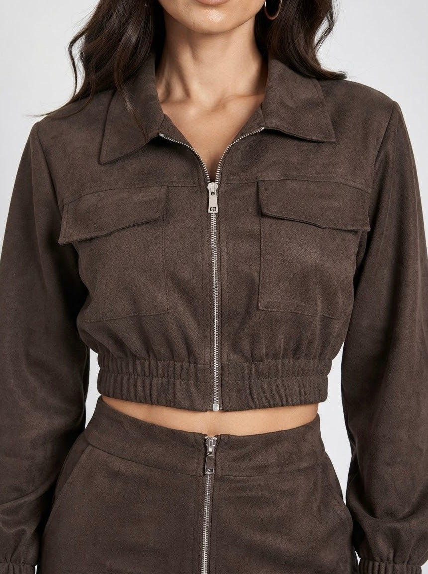 Giacca Suede Dakota Brown