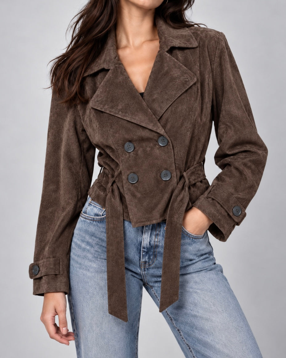 Giacca Suede Austin Brown