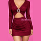 Abito Cut-out Gioiello Pizzo Bordeaux