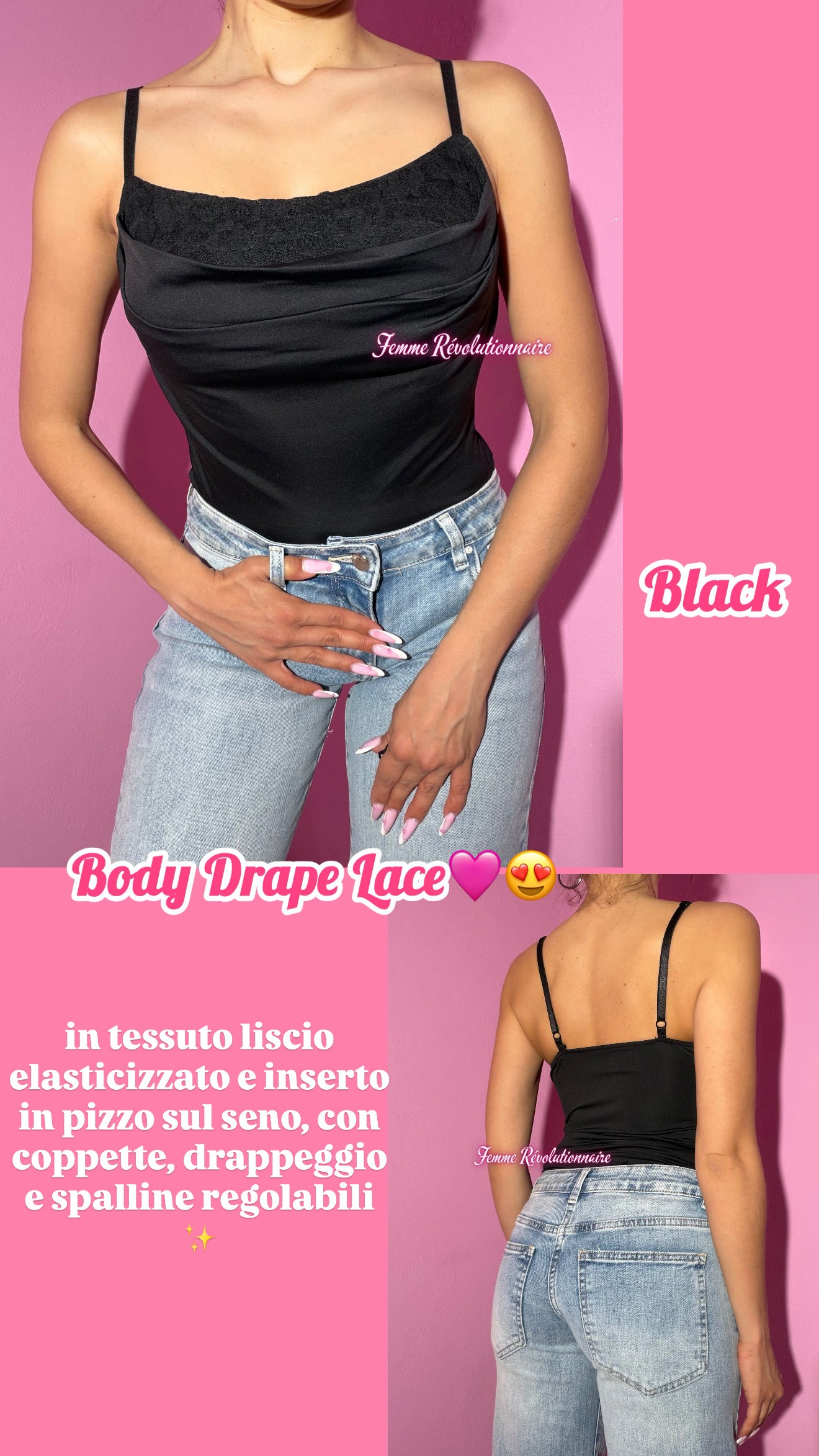 Body Drape Lace Black