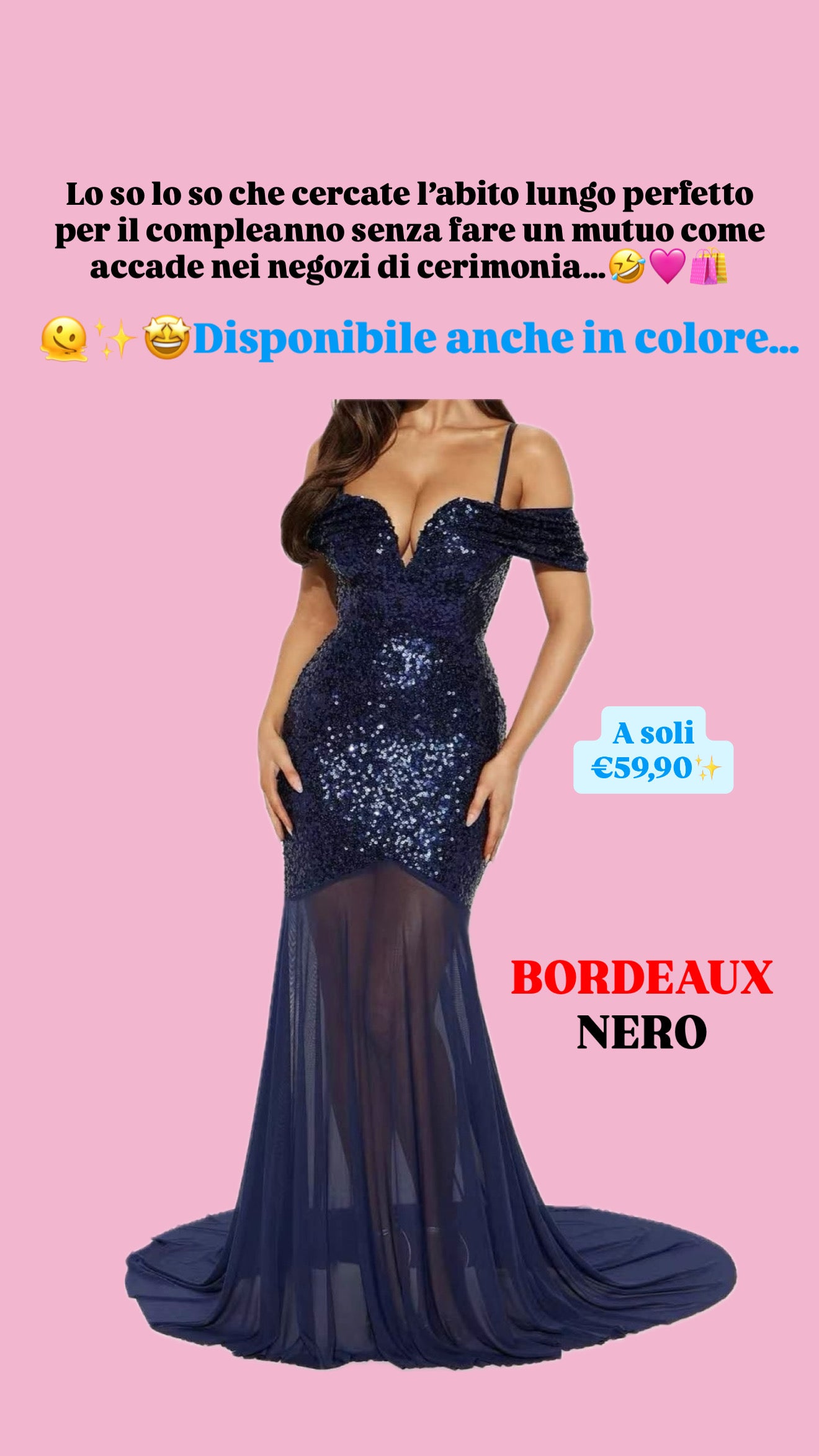 Abito con Gonna Velata in vari colori