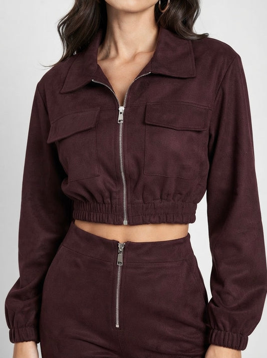 Giacca Suede Dakota Bordeaux