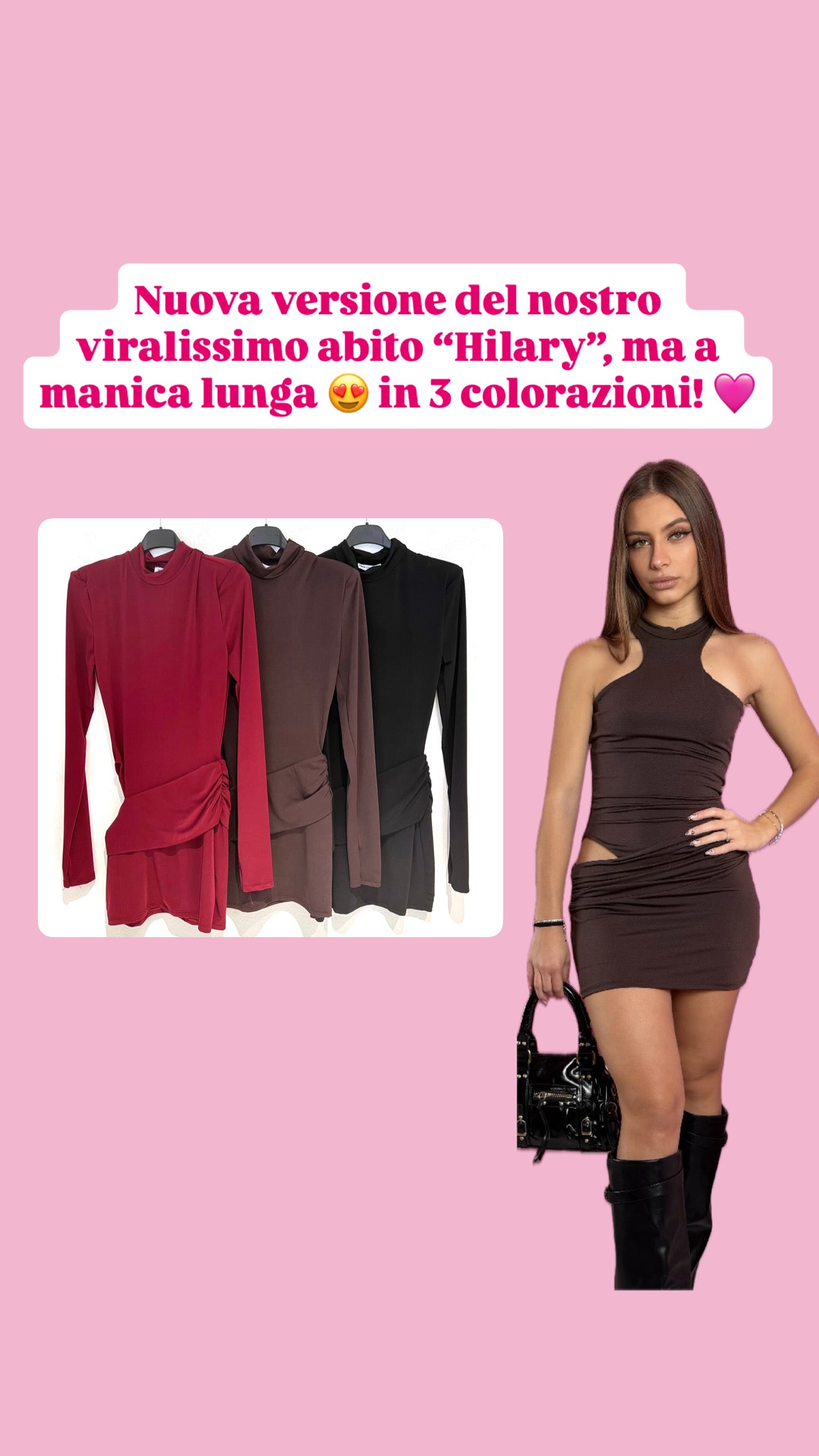 Abito Maniche Lunghe con Spacco