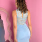 Abito Dark Rose Lace Light Blue