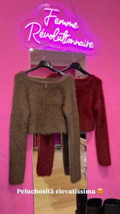 Maglioncino con zip Bordeaux