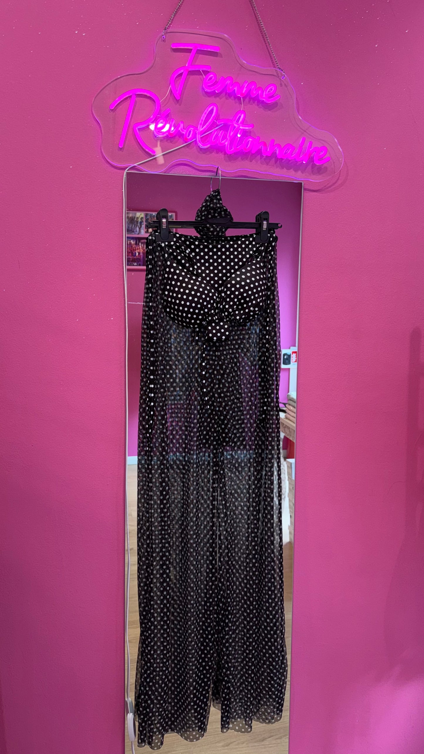 Bikini Pois Black (Pantalone, Foulard + Bikini)