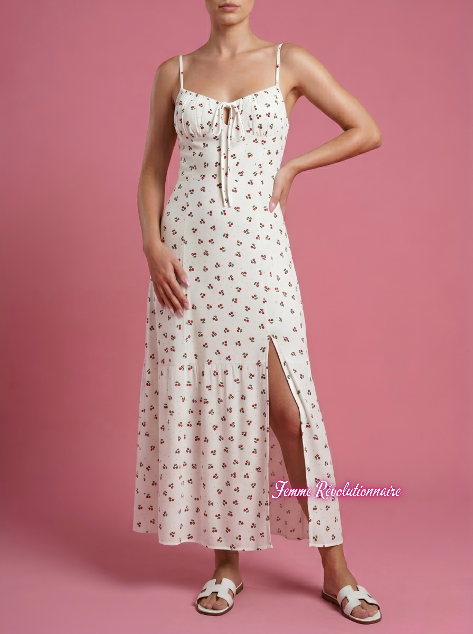 Abito Cherry Pop White