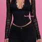 Top Halter Lace Black