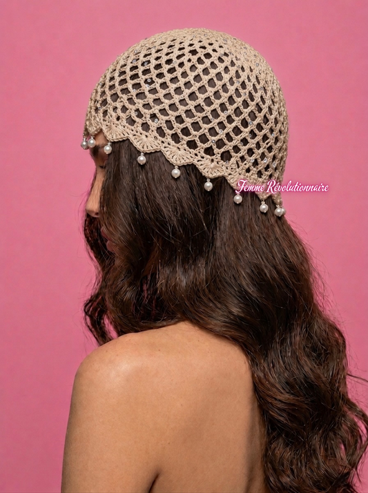 Copricapo Crochet Beige