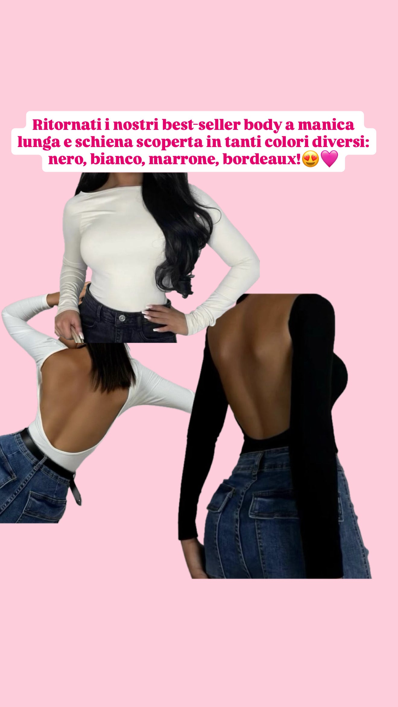 Body Schiena Scoperta in vari colori