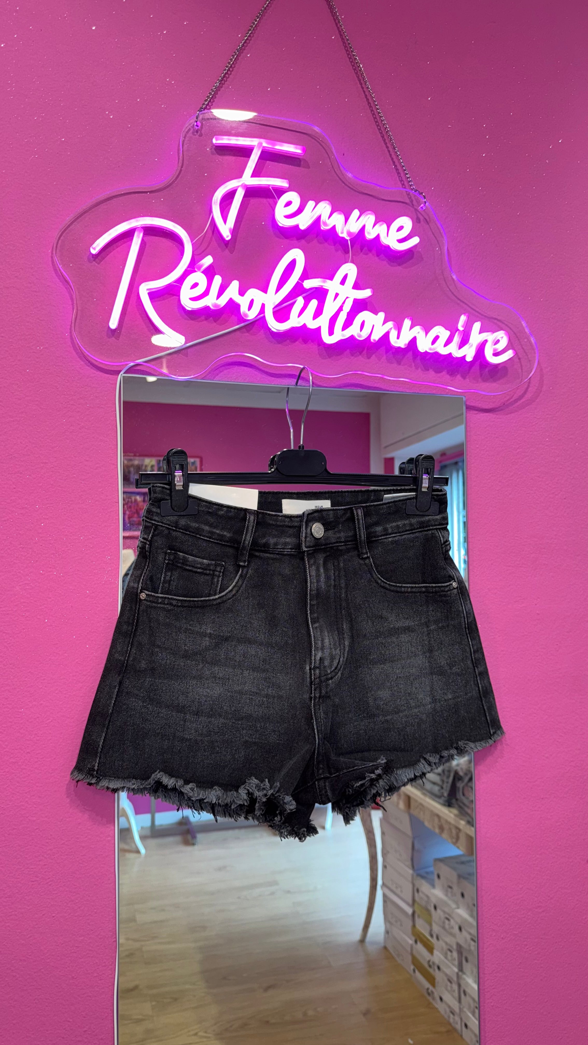 Shorts Frayed Black