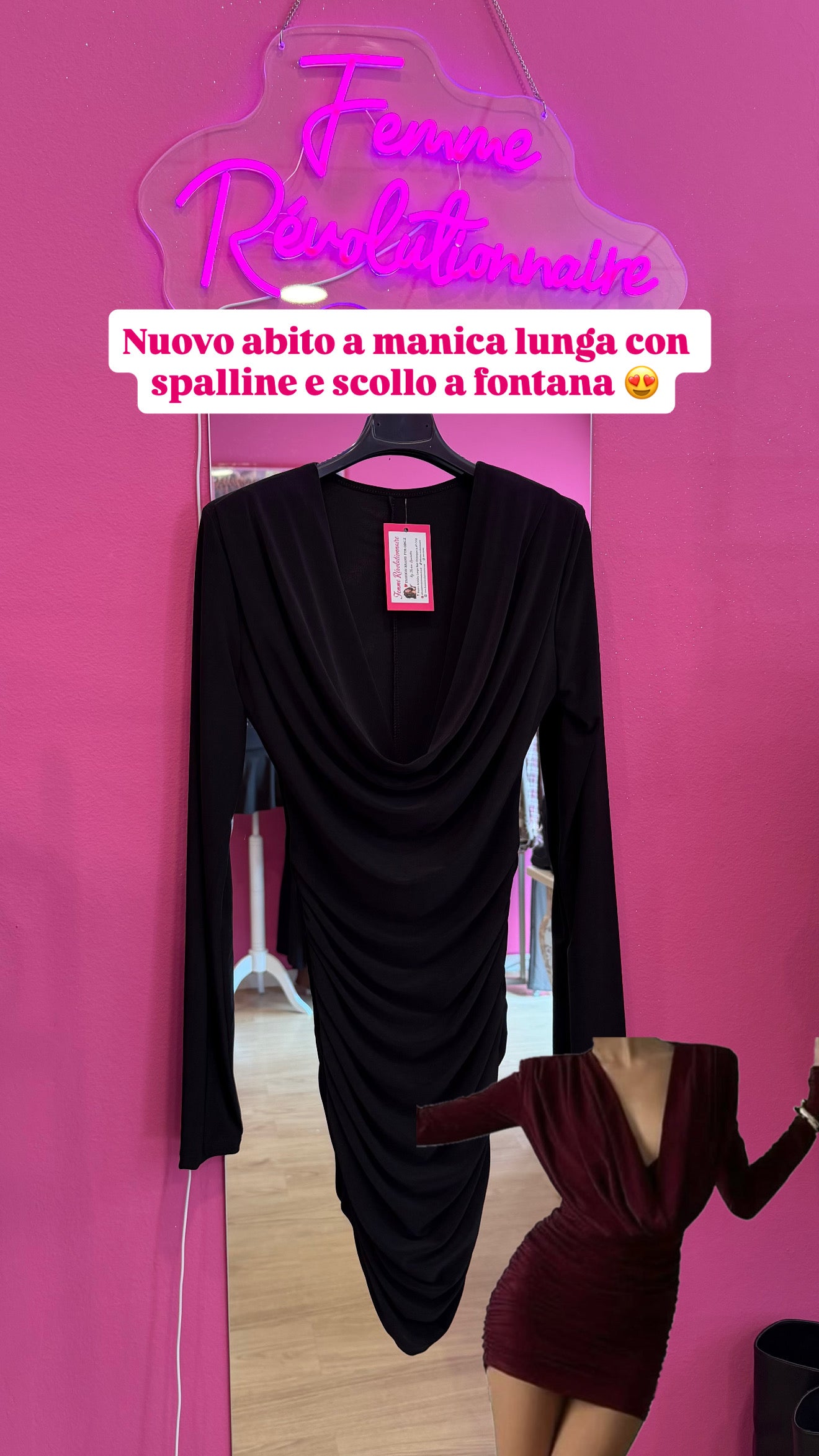 Abito scollo a fontana