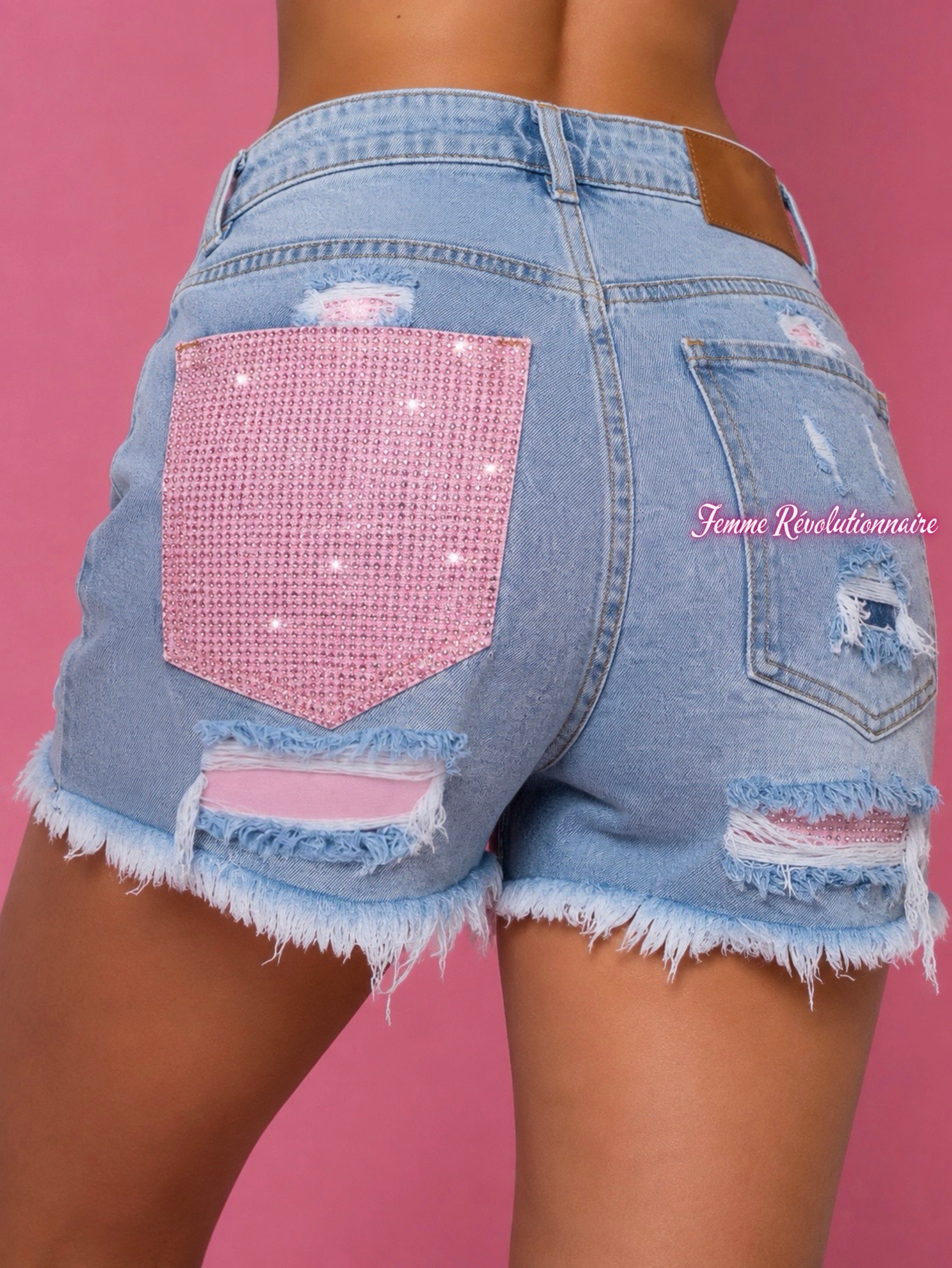 Shorts Jeans Pocket Pink