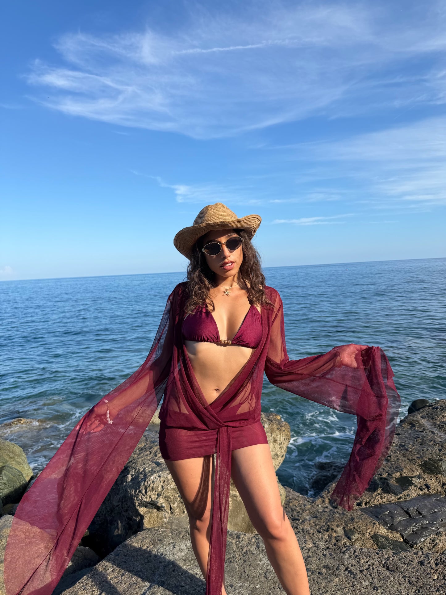 Bikini Rodi Bordeaux (costume + pareo)