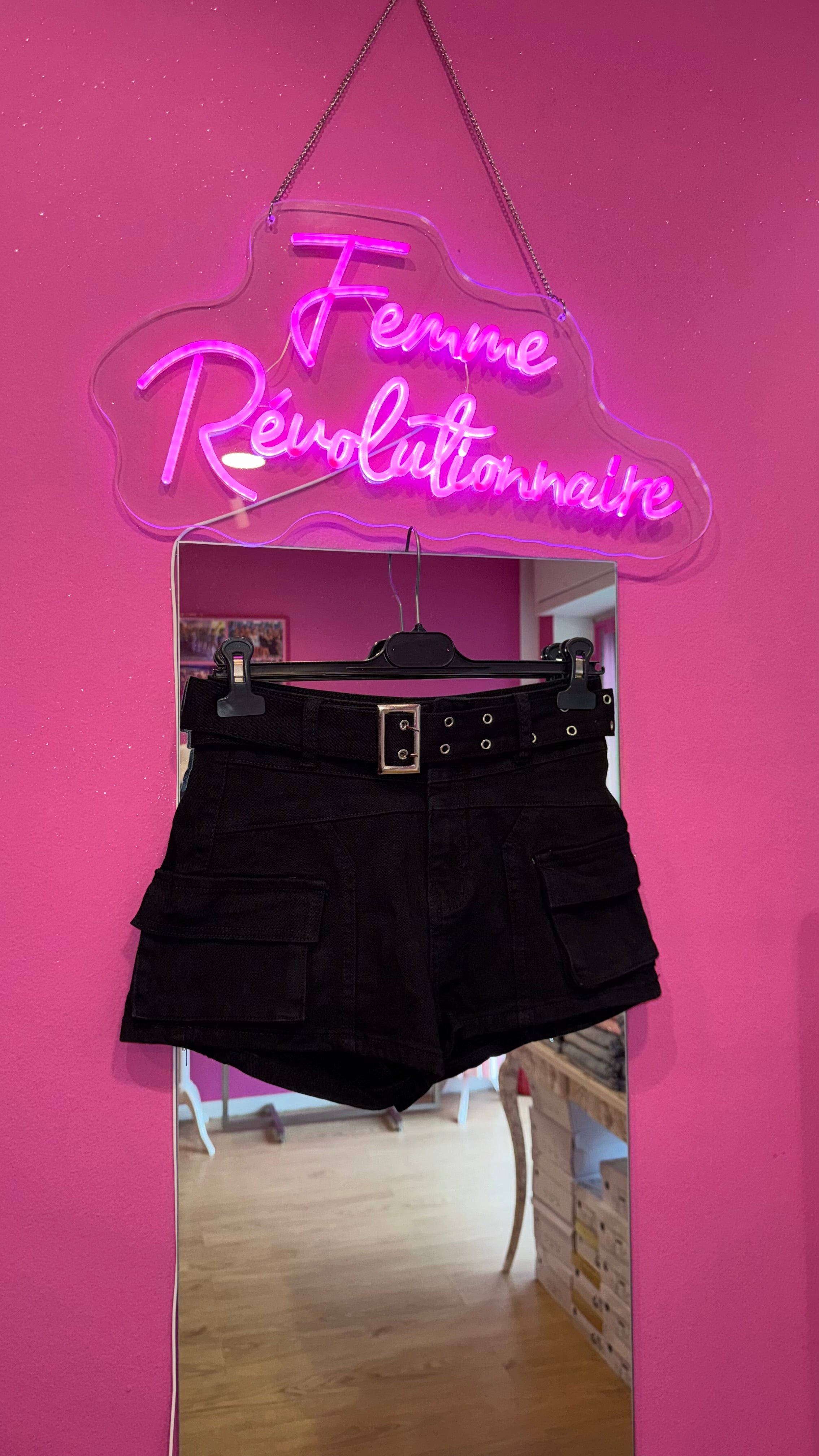 Shorts Jeans Pocket Black