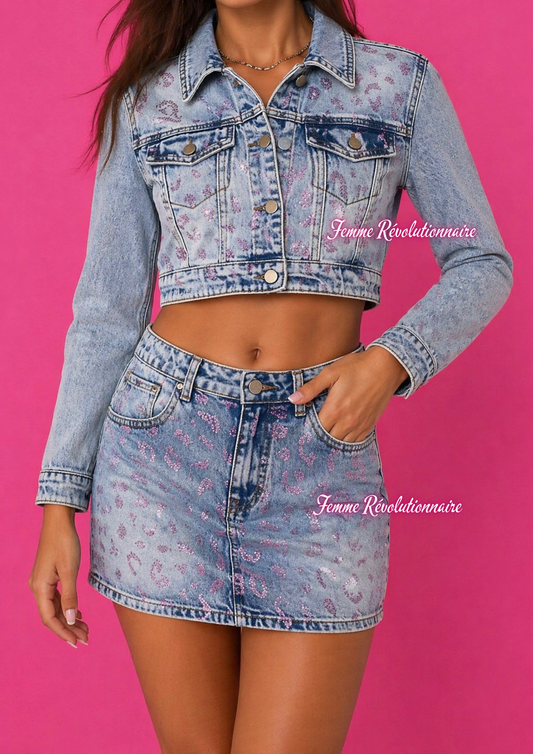 Minigonna Jeans Pink Wild Blue