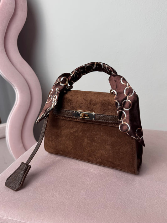 Borsa Kelly Suede Light Brown