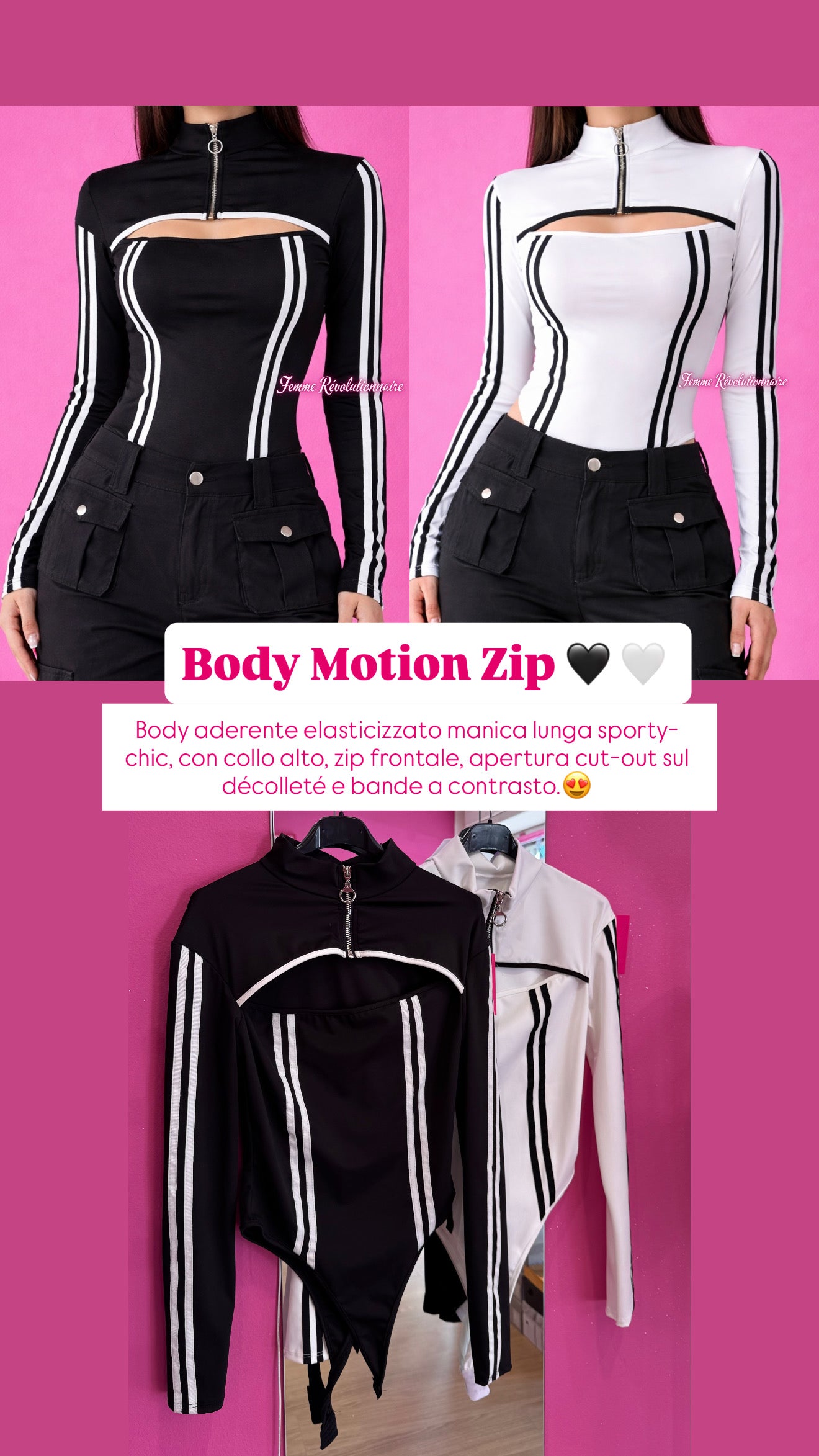 Body Motion Zip White