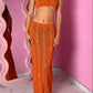 Completo Roses Crochet Orange