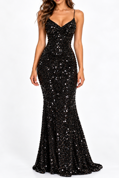 Abito Velvet Strobe Black