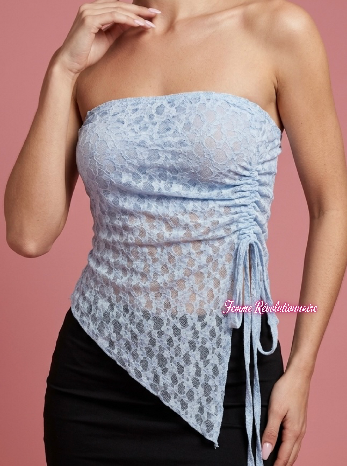 Top Cloud Lace Light Blue
