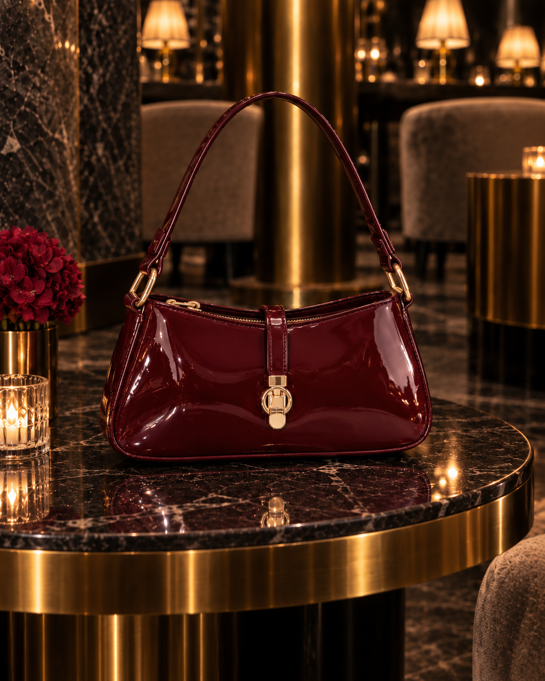 Glossy Bag Bordeaux