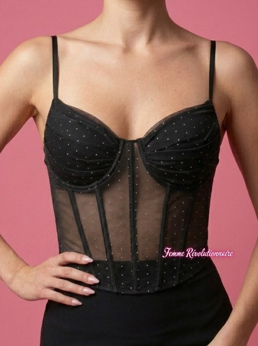 Top Veil Pois Black