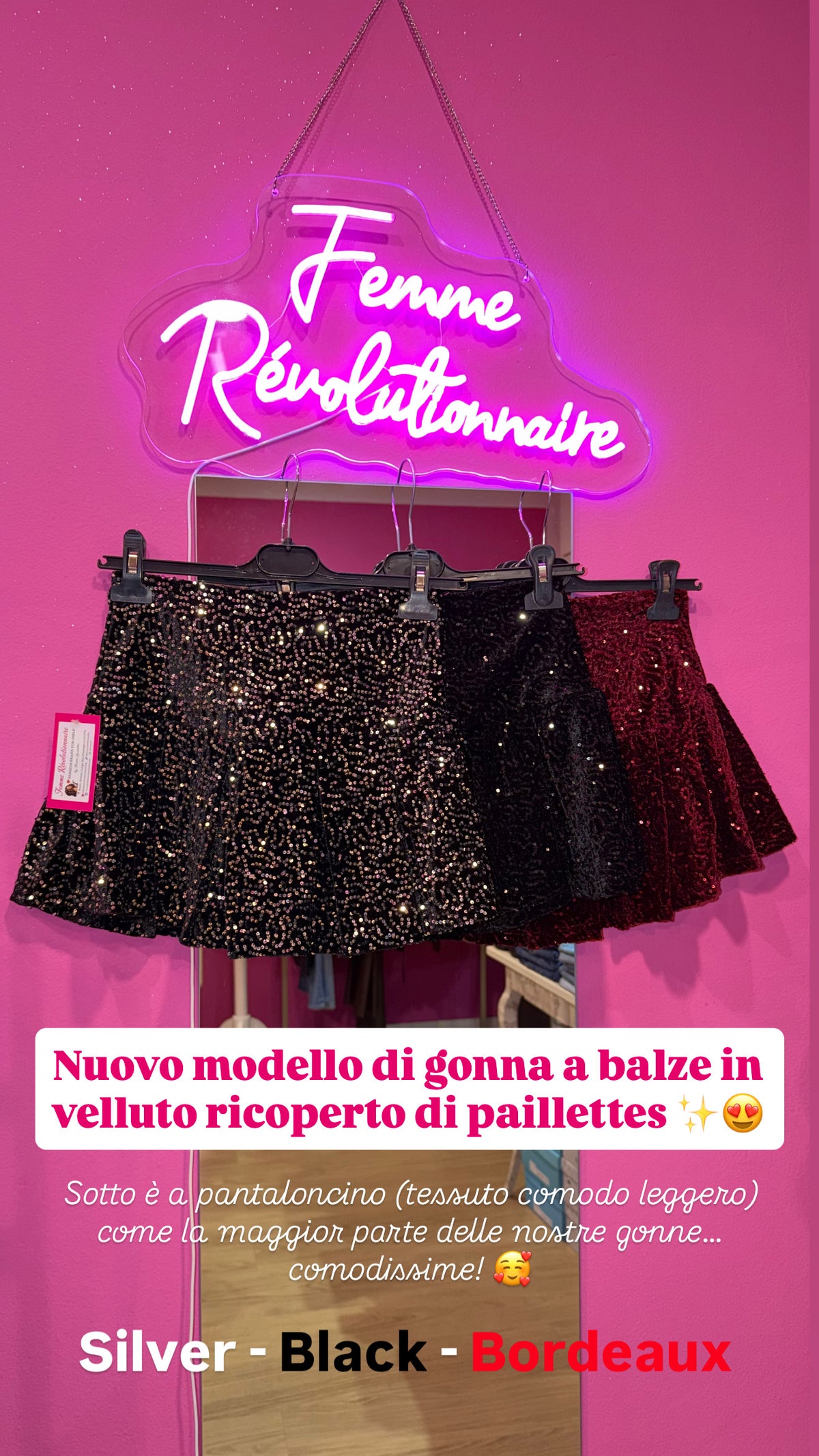 Gonne Velvet Glam Bordeaux