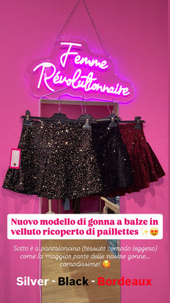 Gonne Velvet Glam Bordeaux