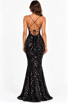 Abito Velvet Strobe Black